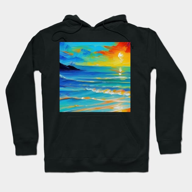 Beautiful Sunrise Oil Painting - Natural Beauty Hoodie by ViralAlpha